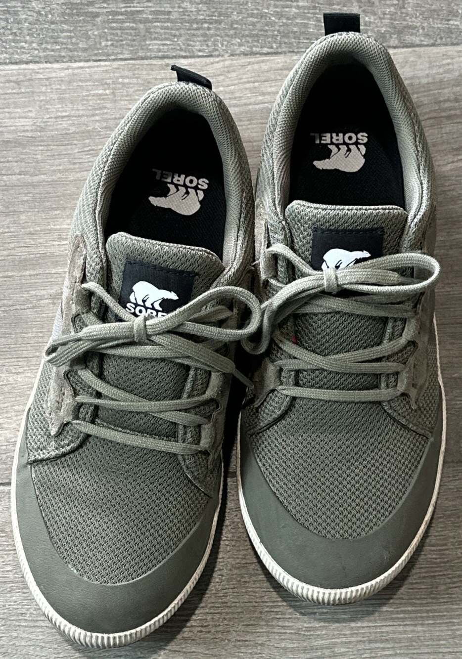 Sorel Out N About III Low Waterproof Lace Up Sneakers Stone Green Women's